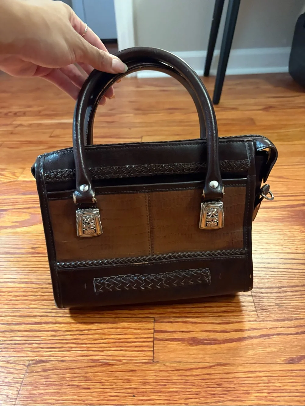 Brighton Brown Two-Tone Leather Shoulder Bag